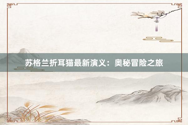 苏格兰折耳猫最新演义：奥秘冒险之旅